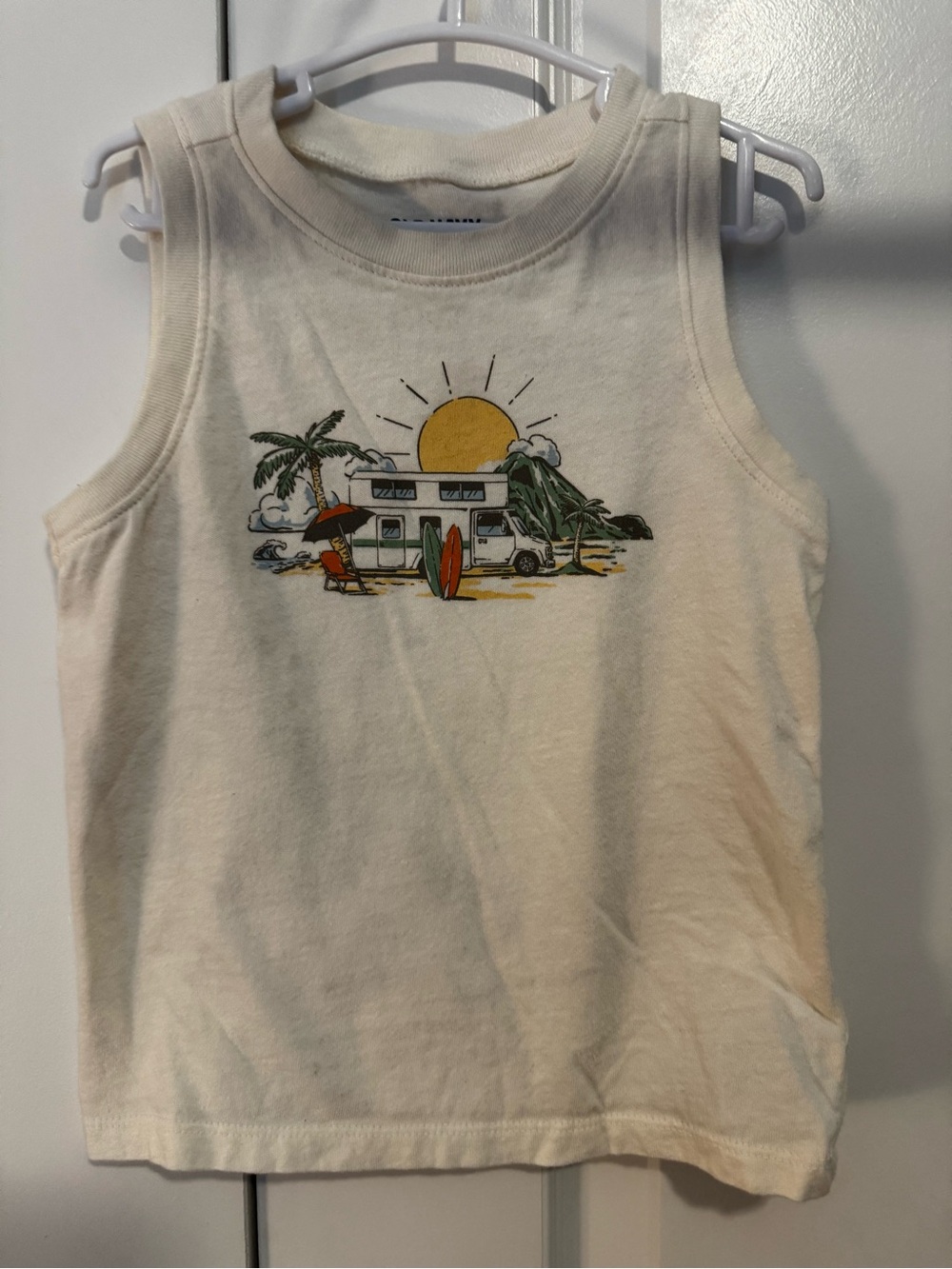 Old Navy Surf Camper Graphic Tank Top - Cream
